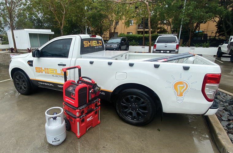 Shield ute onsite at electrical job